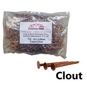 32x3.00mm Copper Clout Nails 1kg