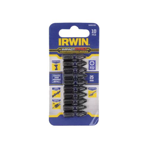 PZ2 Pozidrive Irwin Impact Pro  25mm  (10Pcs)